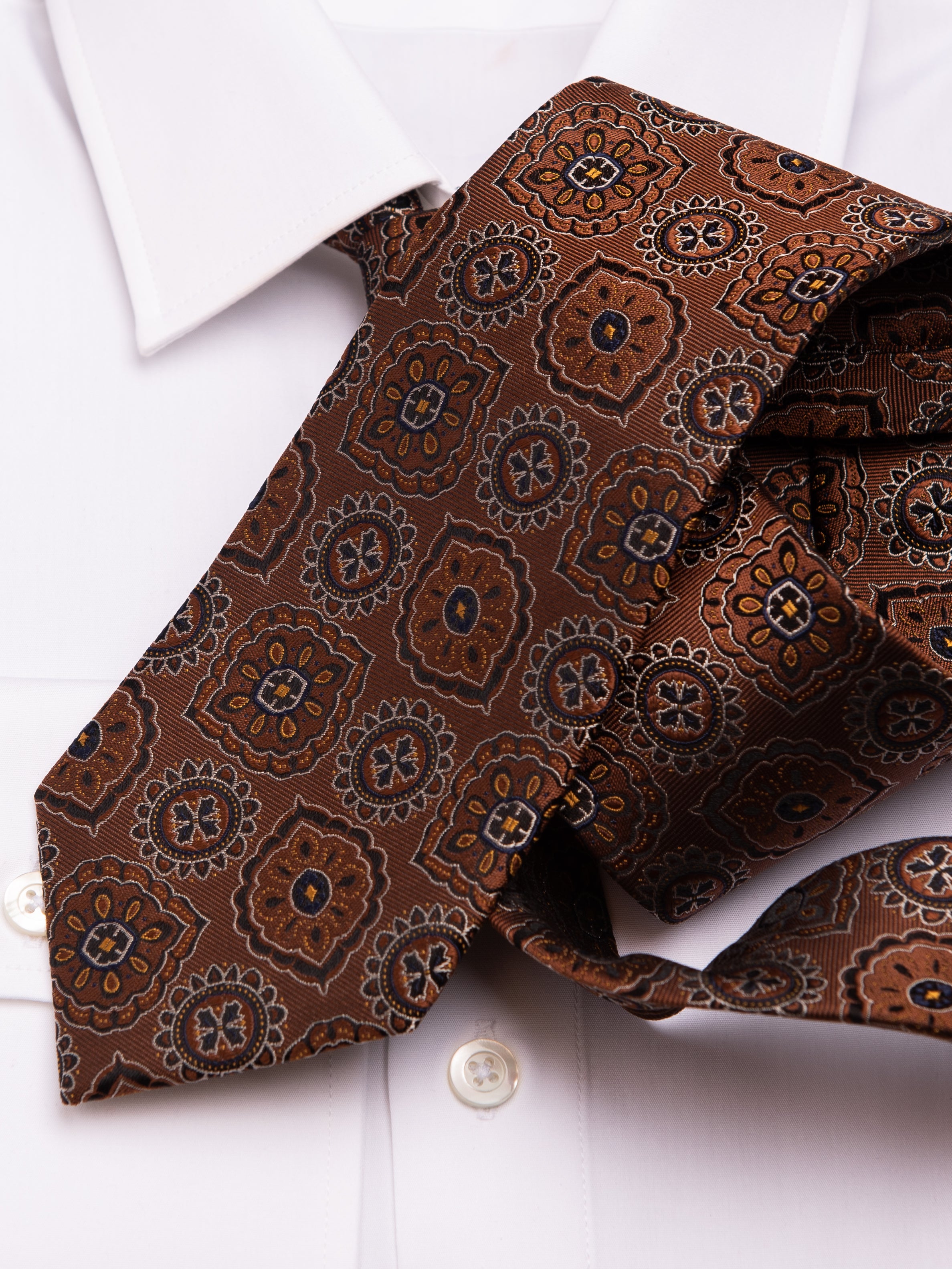 Krawatte mit Paisley braun – Crocket John in